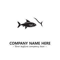 Fish silhouette logo company design vector illustration