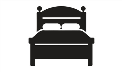 Isolated bed icon vector art suggests a comfortable furniture object for home interior design