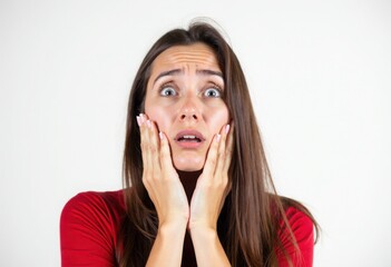 Woman Expresses Fear Emotion