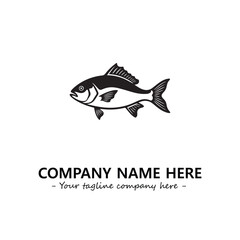 Fish silhouette logo company design vector illustration