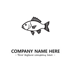 Fish silhouette logo company design vector illustration
