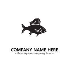 Fish silhouette logo company design vector illustration
