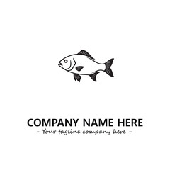 Fish silhouette logo company design vector illustration