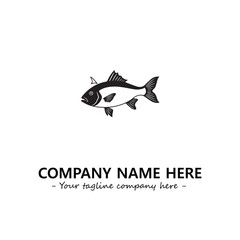 Fish silhouette logo company design vector illustration
