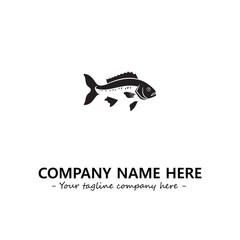 Fish silhouette logo company design vector illustration