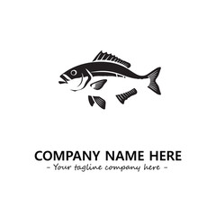 Fish silhouette logo company design vector illustration