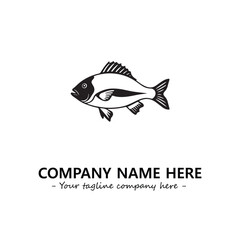 Fish silhouette logo company design vector illustration