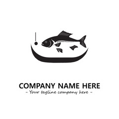 Fish silhouette logo company design vector illustration