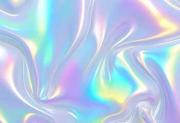 Holographic Iridescent Abstract Background in Pastel Colors