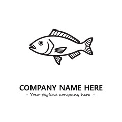 Fish silhouette logo company design vector illustration