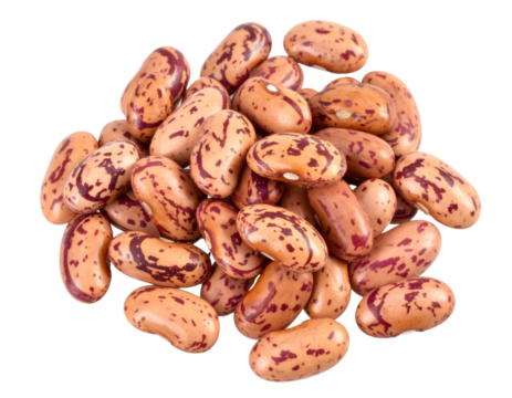 Pile of pinto beans isolated on transparent background