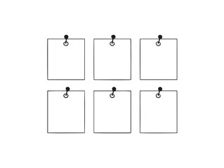 simple yellow sticky note with black pushpin vector