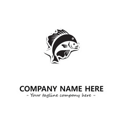 Fish silhouette logo company design vector illustration