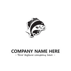 Fish silhouette logo company design vector illustration