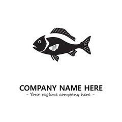 Fish silhouette logo company design vector illustration