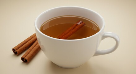 Warm Cinnamon Tea in White Cup