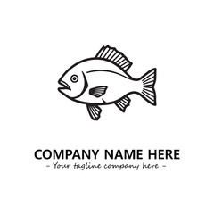 Fish silhouette logo company design vector illustration