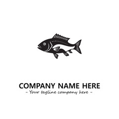 Fish silhouette logo company design vector illustration