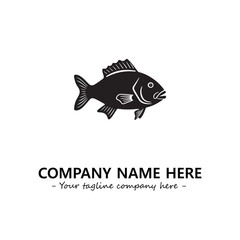 Fish silhouette logo company design vector illustration