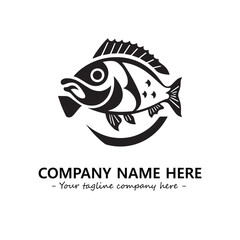 Fish silhouette logo company design vector illustration
