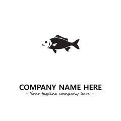 Fish silhouette logo company design vector illustration