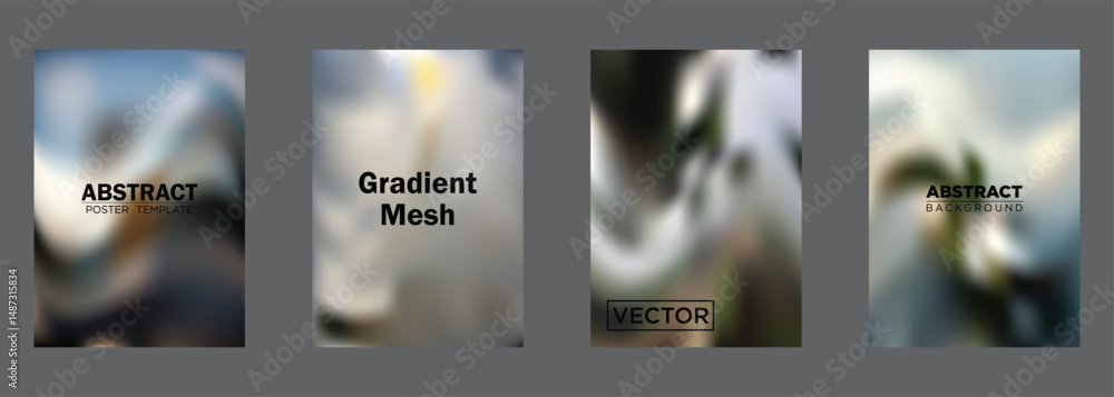 Poster abstract gradient mesh backgrounds vector poster templates