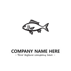 Fish silhouette logo company design vector illustration
