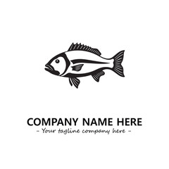 Fish silhouette logo company design vector illustration