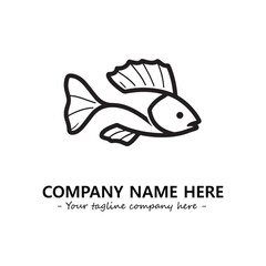 Fish silhouette logo company design vector illustration