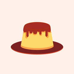 Pudding caramel graphic illustration icon line vector 2d style