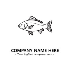 Fish silhouette logo company design vector illustration