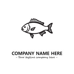 Fish silhouette logo company design vector illustration