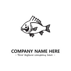 Fish silhouette logo company design vector illustration