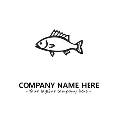 Fish silhouette logo company design vector illustration
