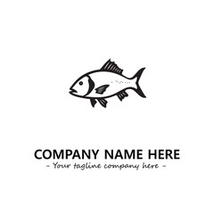 Fish silhouette logo company design vector illustration