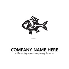 Fish silhouette logo company design vector illustration