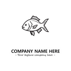 Fish silhouette logo company design vector illustration
