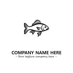 Fish silhouette logo company design vector illustration