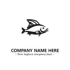 Fish silhouette logo company design vector illustration