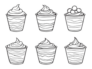 minimalistic yogurt cup line drawing for branding