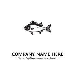 Fish silhouette logo company design vector illustration