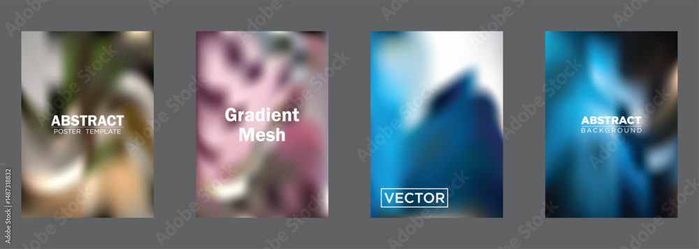 Poster abstract gradient mesh poster templates vector background designs