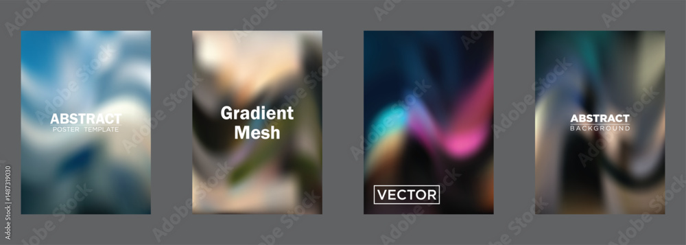 Poster abstract gradient mesh background poster templates vector designs