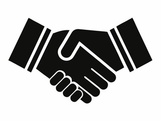 Handshake icon  black silhouette vector on white background