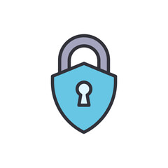 Stylized Padlock Design With Security Shield On Transparent Backdrop