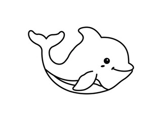 dolphin hand drawing illustration logo vector template