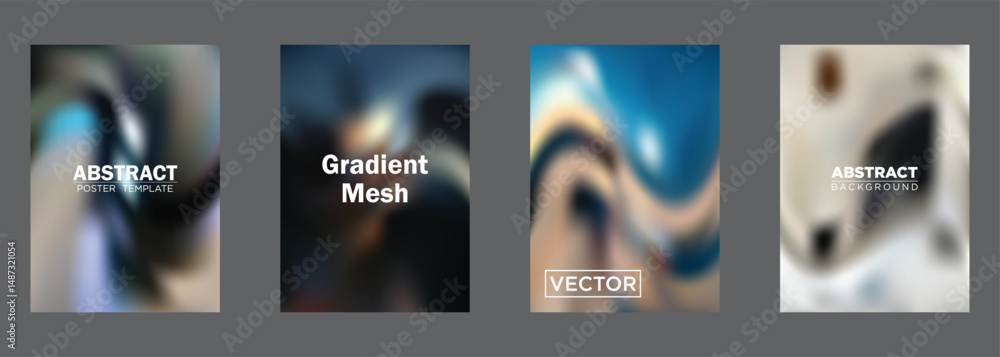 Poster abstract gradient mesh poster background templates vector designs