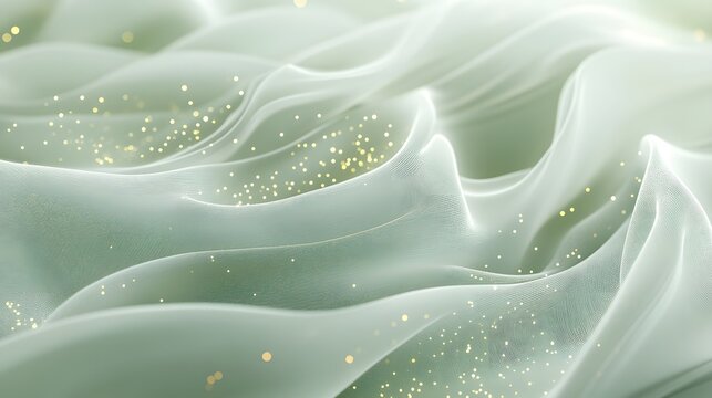Modern sage green gradient with twinkling golden light trails