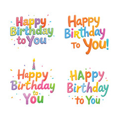 happy birthday text and typography