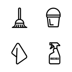 A versatile vector illustration set of cleaning tools icons and symbols for web design